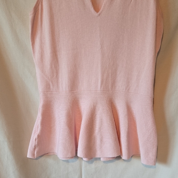 New York & Company Pink Peplum Sweater Knit Tank Top Size Small - Picture 4 of 7